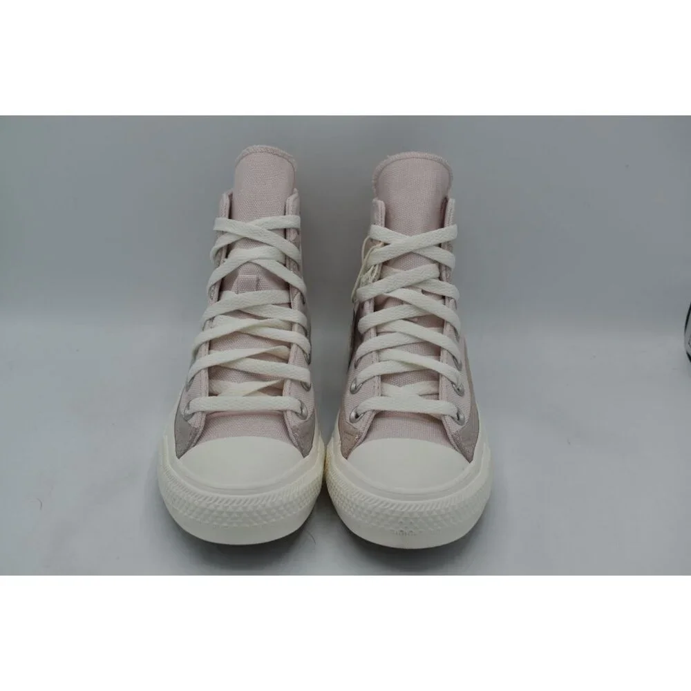 Converse Women 7 Chuck Taylor All Star Suede Canvas Blush High Top Sneaker Shoes